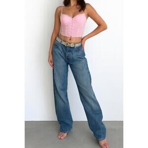 Vintage Y2K Dolce & Gabbana D&G Buckle Metallic Gold Leather Logo Belt Small